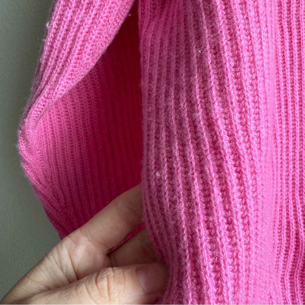 J. Crew Pink Ribbed Cashmere Sweater Preppy size medium - Picture 3 of 6